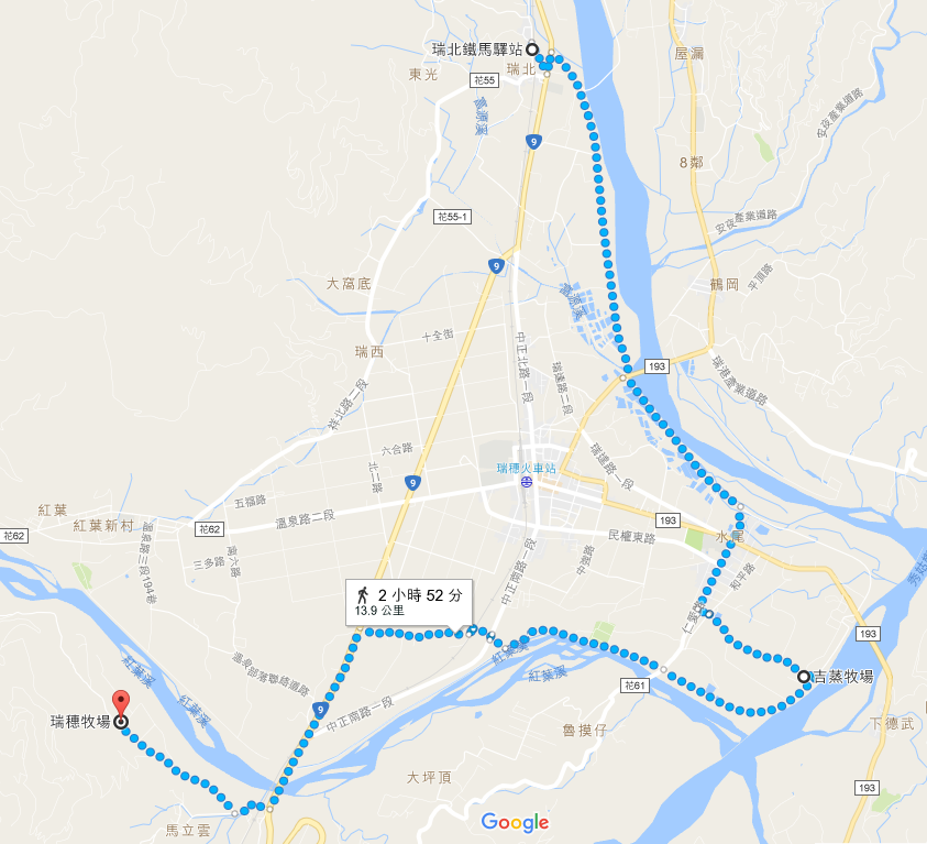 瑞北鐵馬驛站→吉蒸牧場→瑞穗牧場