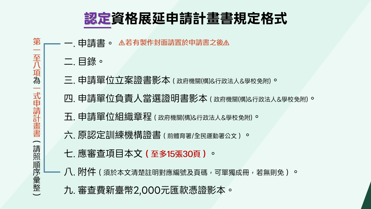 認定計畫書規定格式