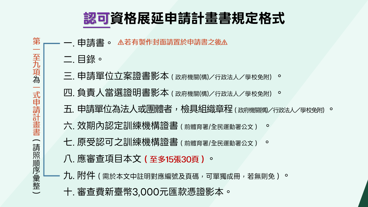 認可計畫書規定格式
