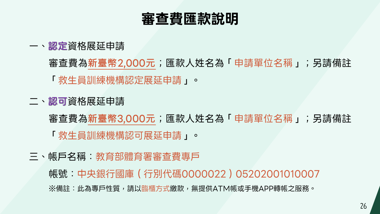審查費匯款說明